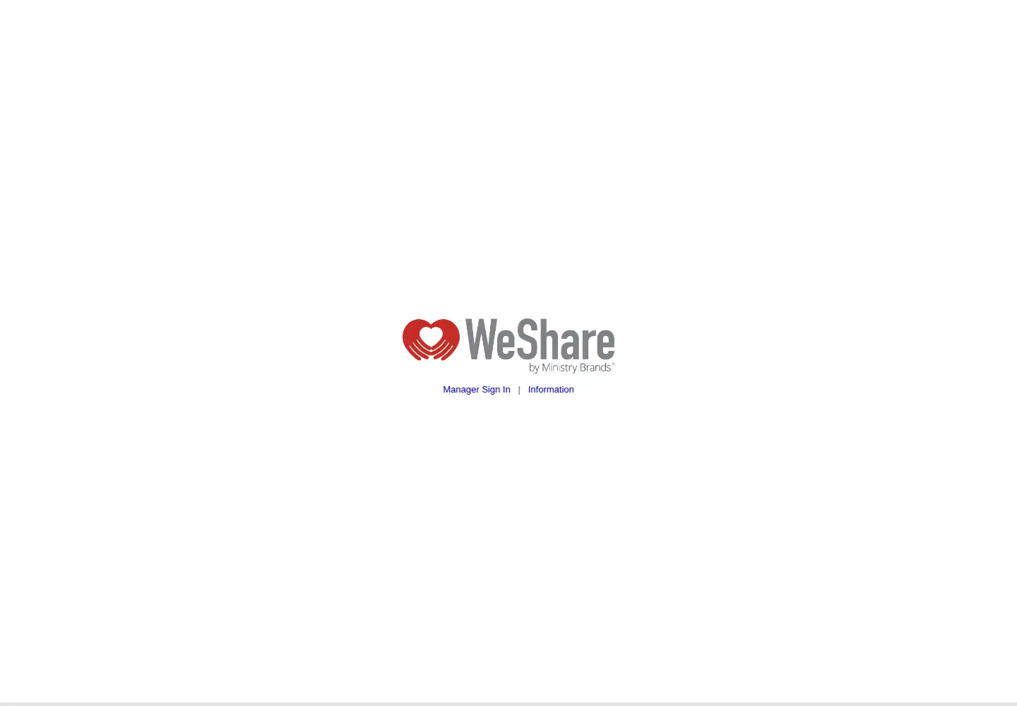 Captured homepage of wesharegiving.org in the current scan