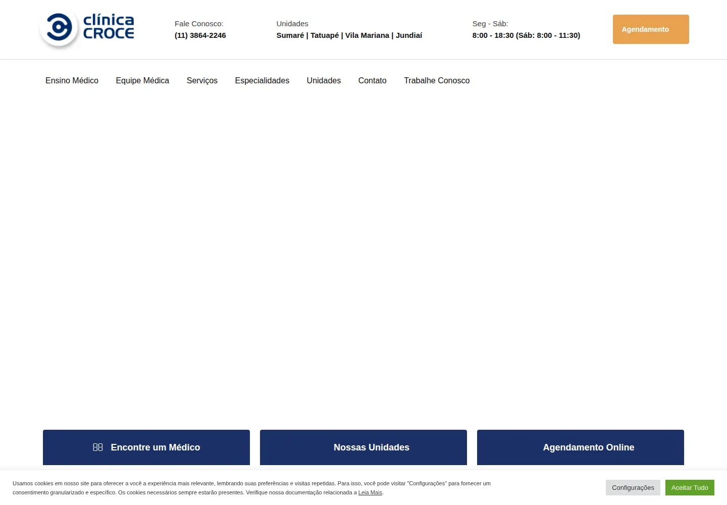 Screenshot of clinicacroce.com.br