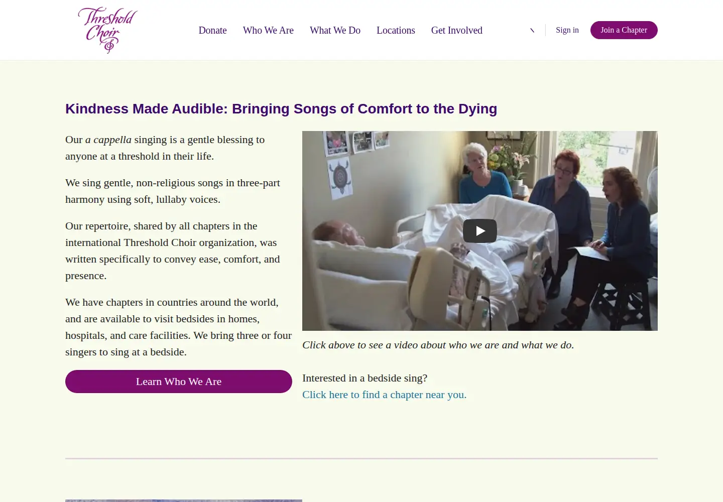 Screenshot of thresholdchoir.org
