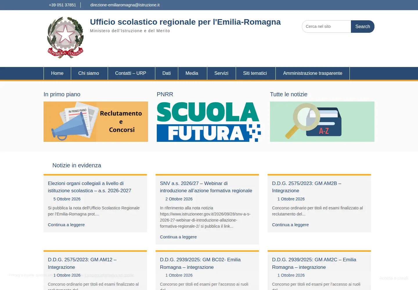 Screenshot of istruzioneer.gov.it