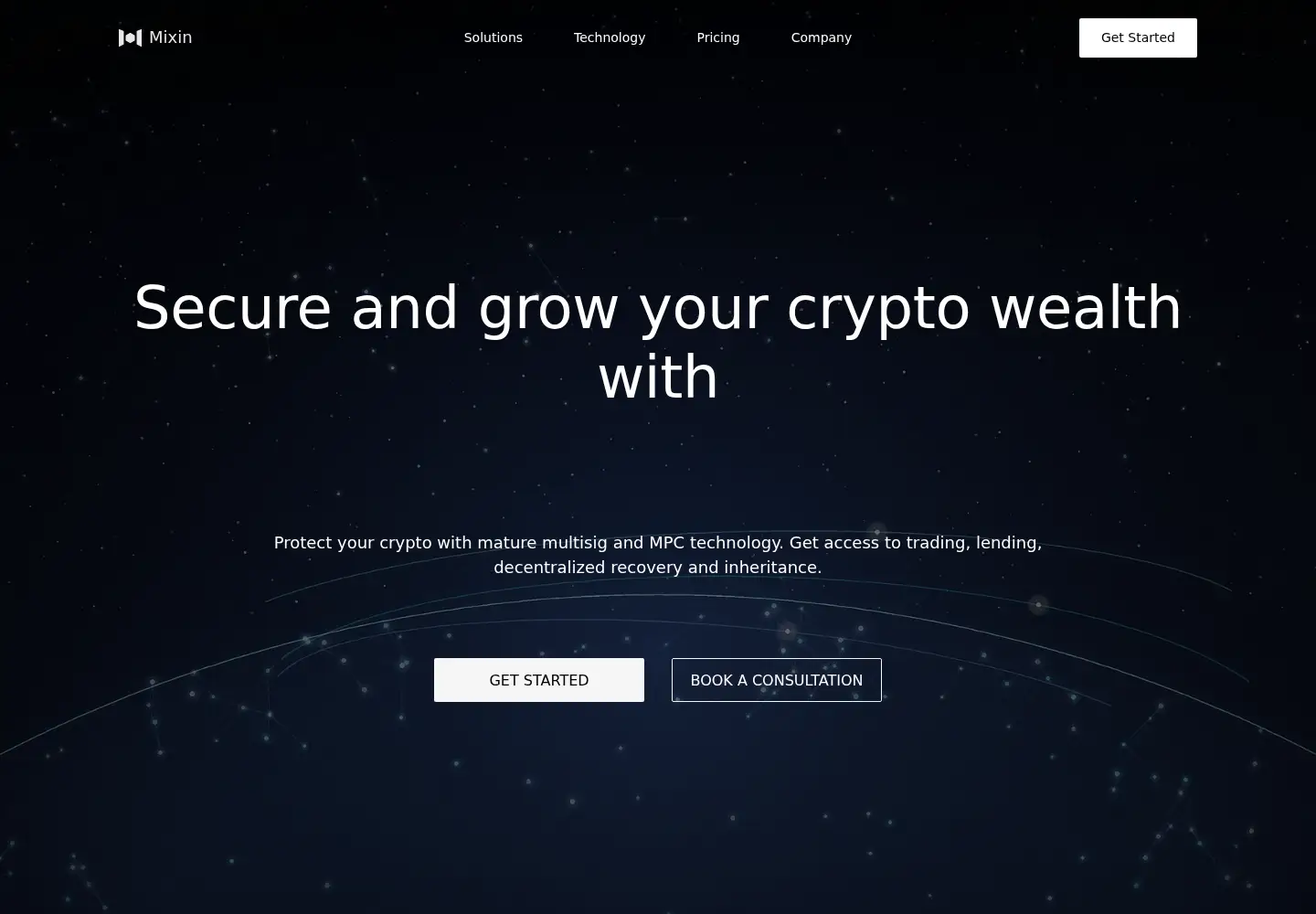 Captured homepage of mixin.one in the current scan