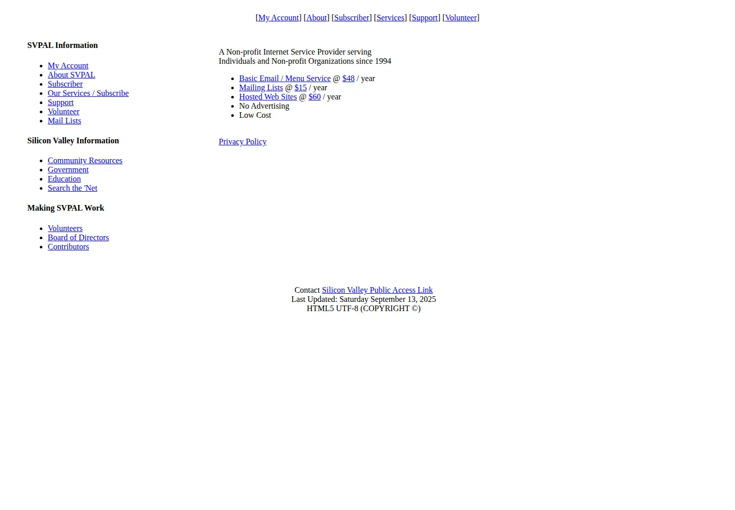 Screenshot of svpal.org