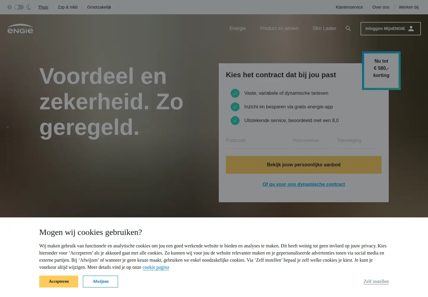 Screenshot of engie.nl