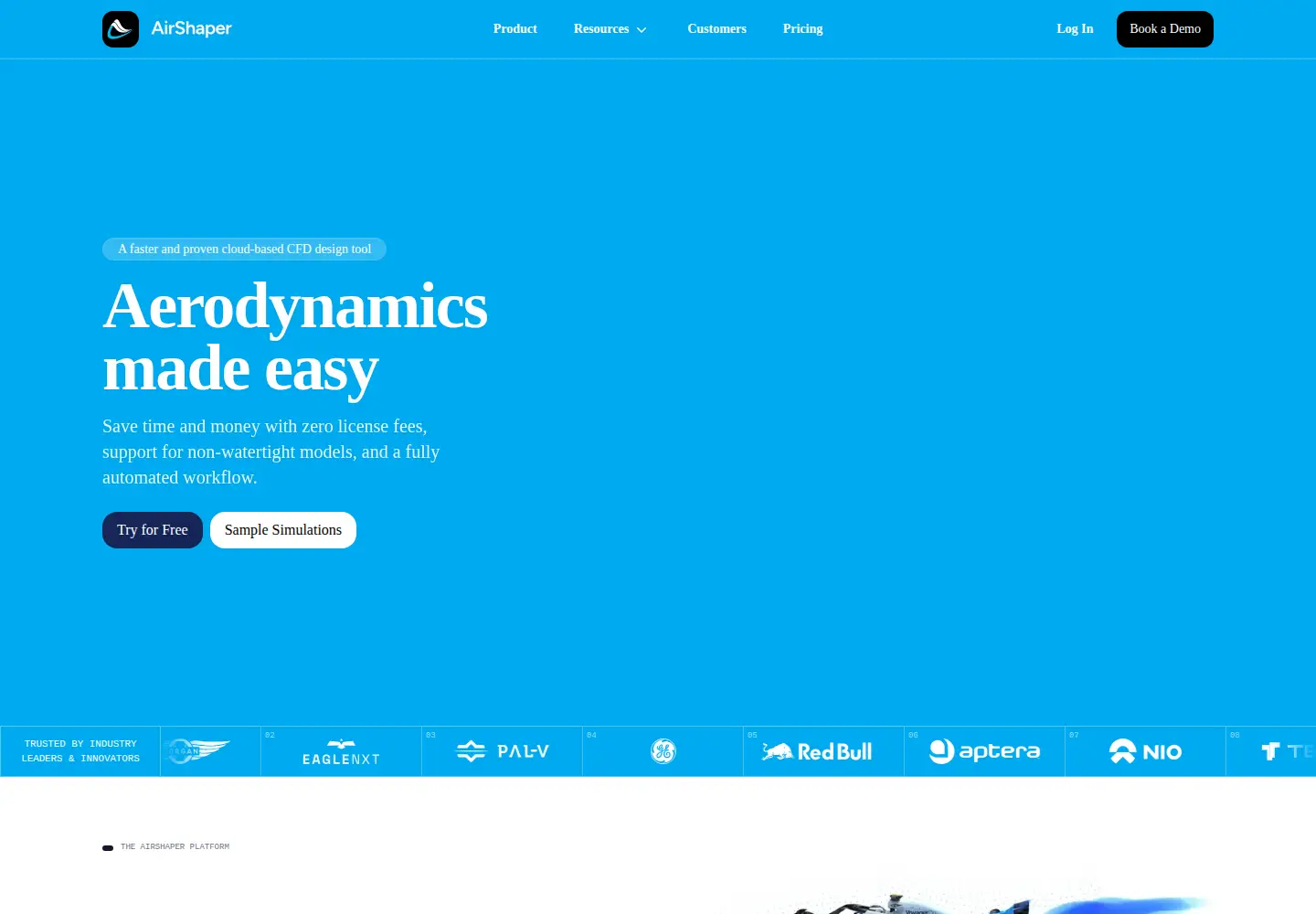 Captured homepage of airshaper.com in the current scan
