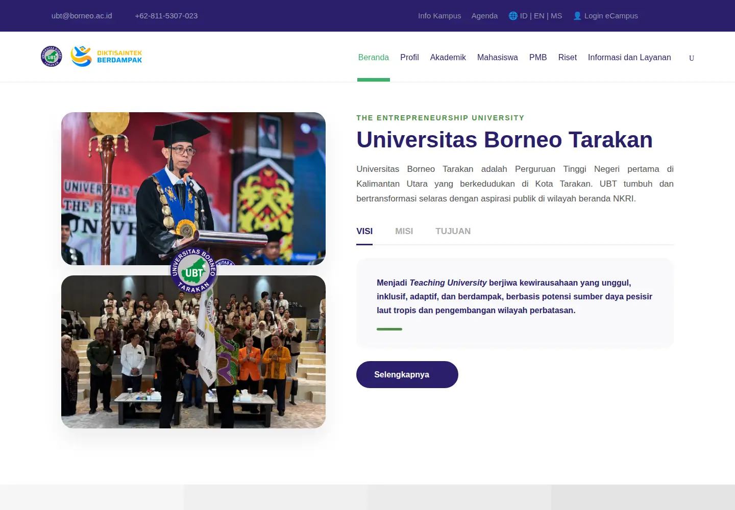 Screenshot of ubt.ac.id