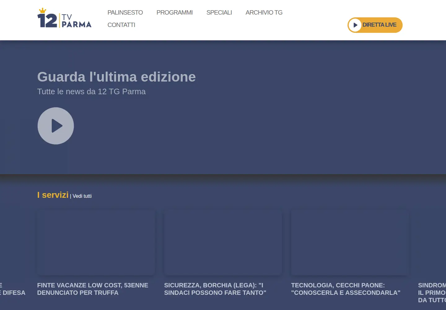 Screenshot of 12tvparma.it