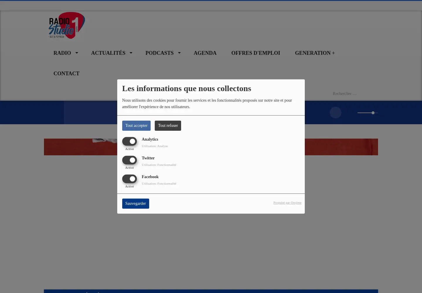 Screenshot of radiostudio1.com