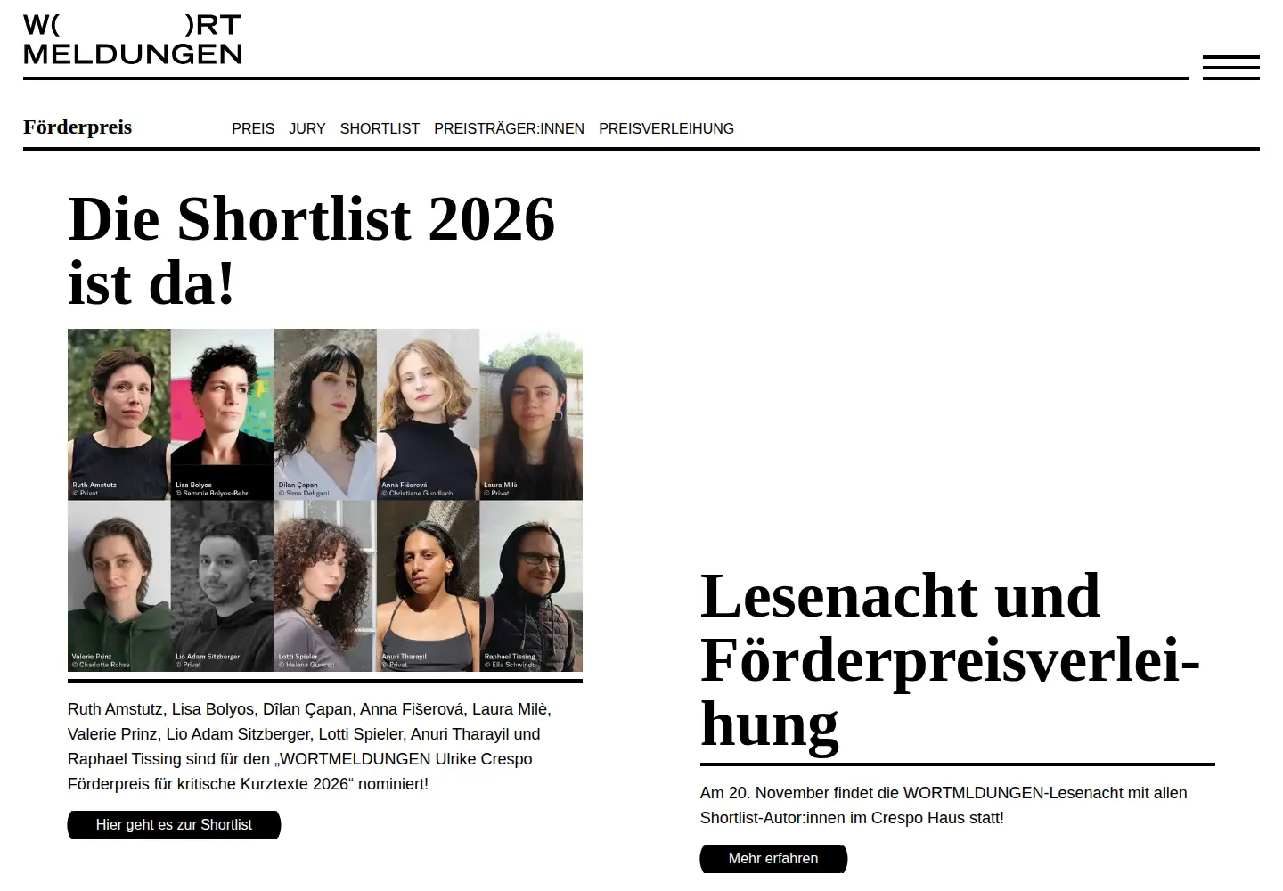 Screenshot of wortmeldungen.org