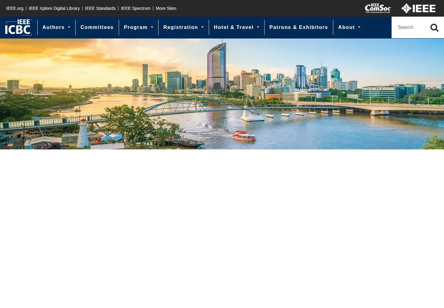 Captured homepage of ieee-icbc.org in the current scan