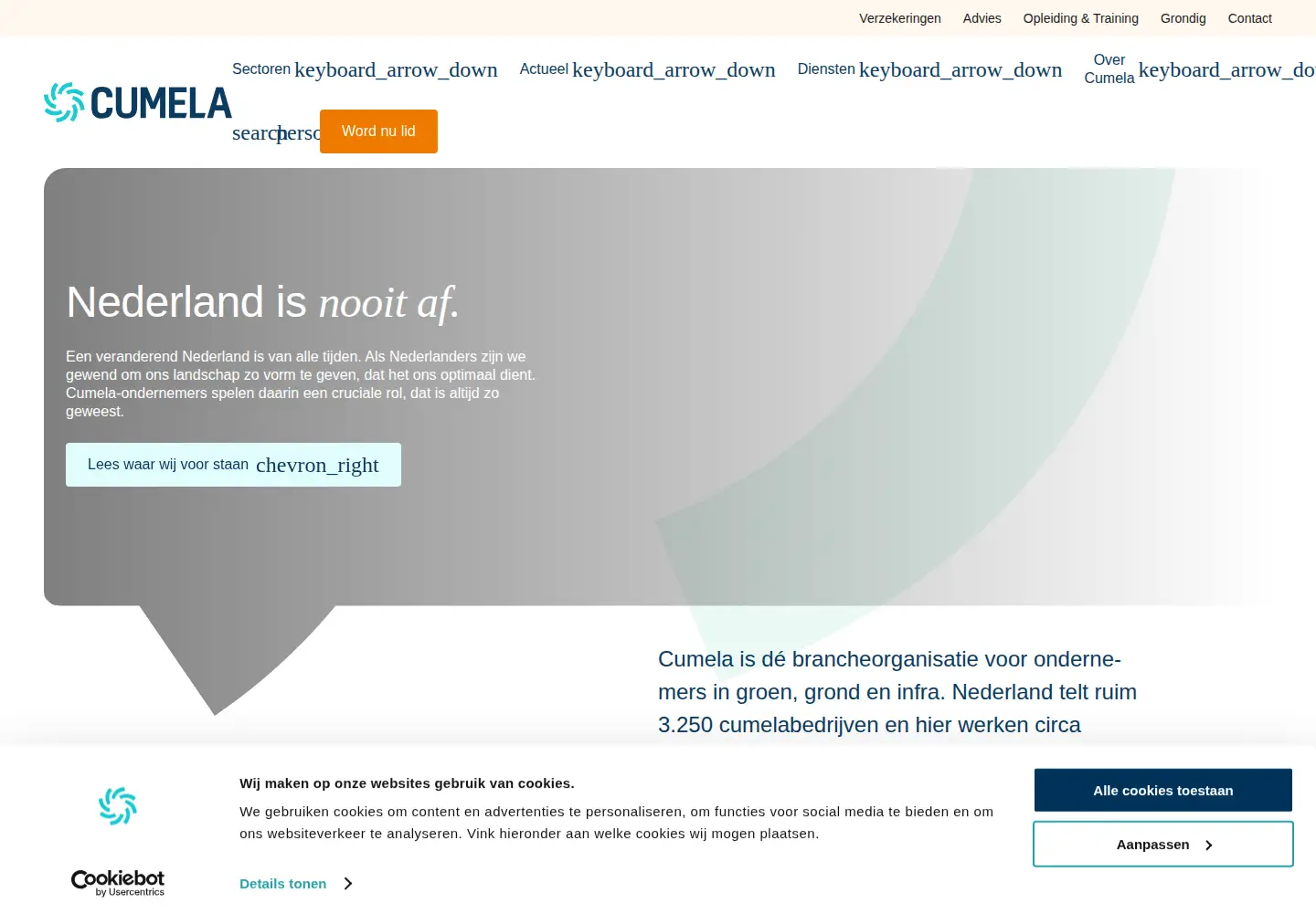 Screenshot of cumela.nl