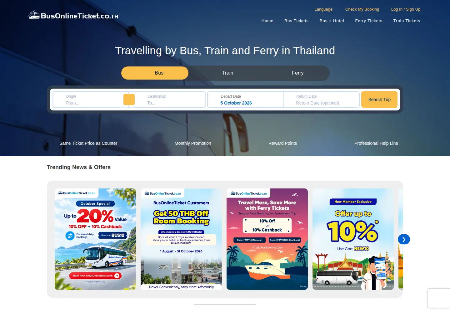 Screenshot of busonlineticket.co.th