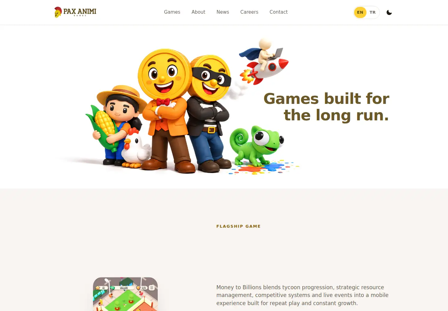 Captured homepage of paxanimigames.com in the current scan