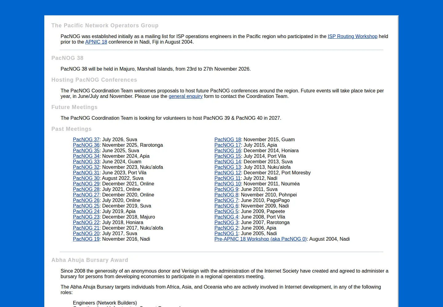 Screenshot of pacnog.org
