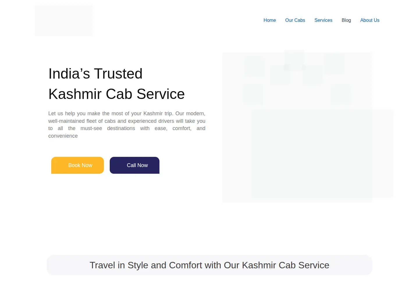 Screenshot of kashmircabservice.in