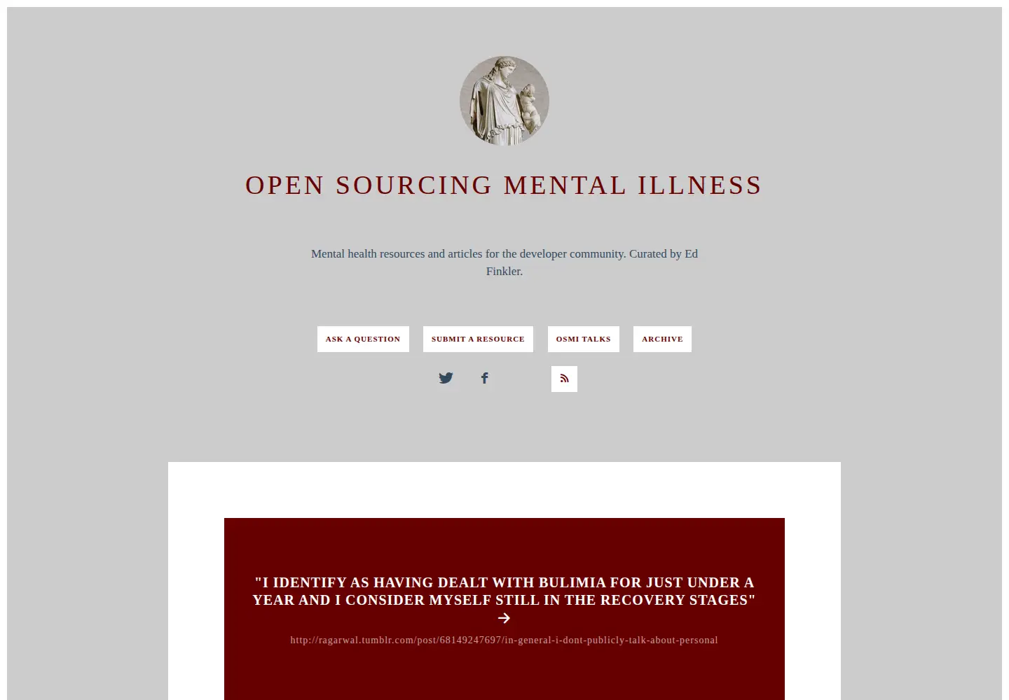 Captured homepage of osmihelp.org in the current scan