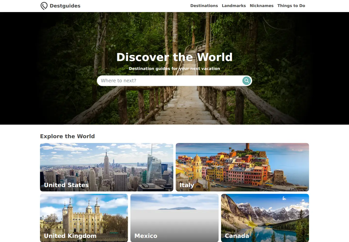 Screenshot of destguides.com