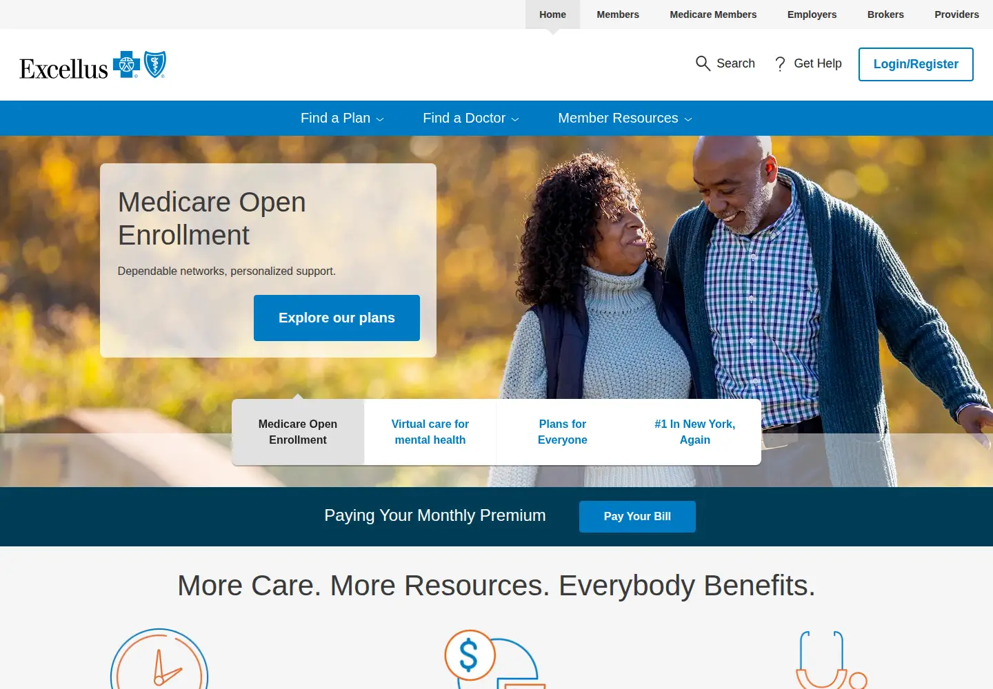 Screenshot of excellusbcbs.com