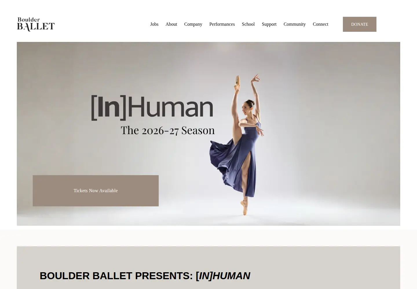 Screenshot of boulderballet.org
