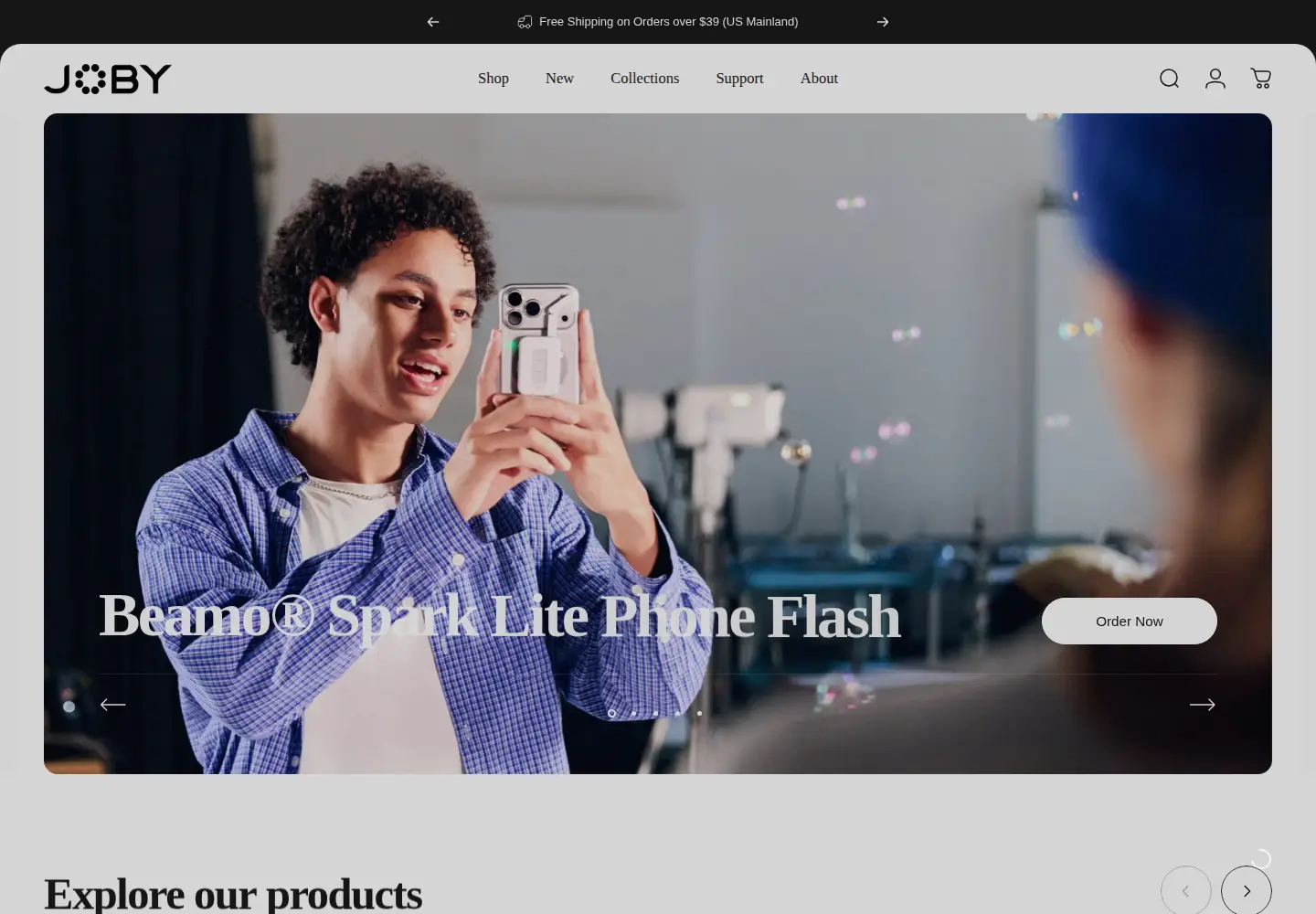 Screenshot of joby.com