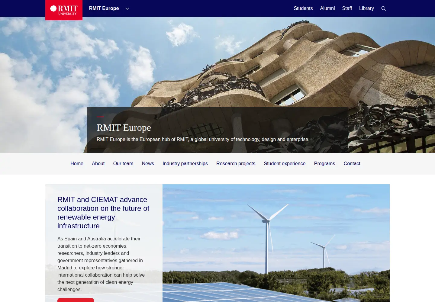 Screenshot of rmit.eu