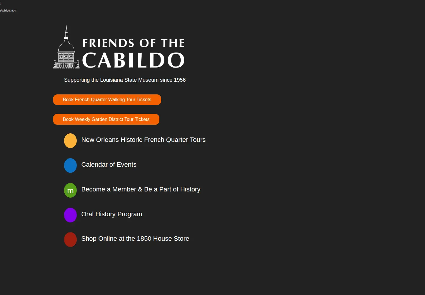 Screenshot of friendsofthecabildo.org