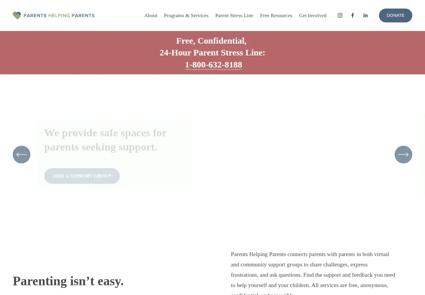 Screenshot of parentshelpingparents.org