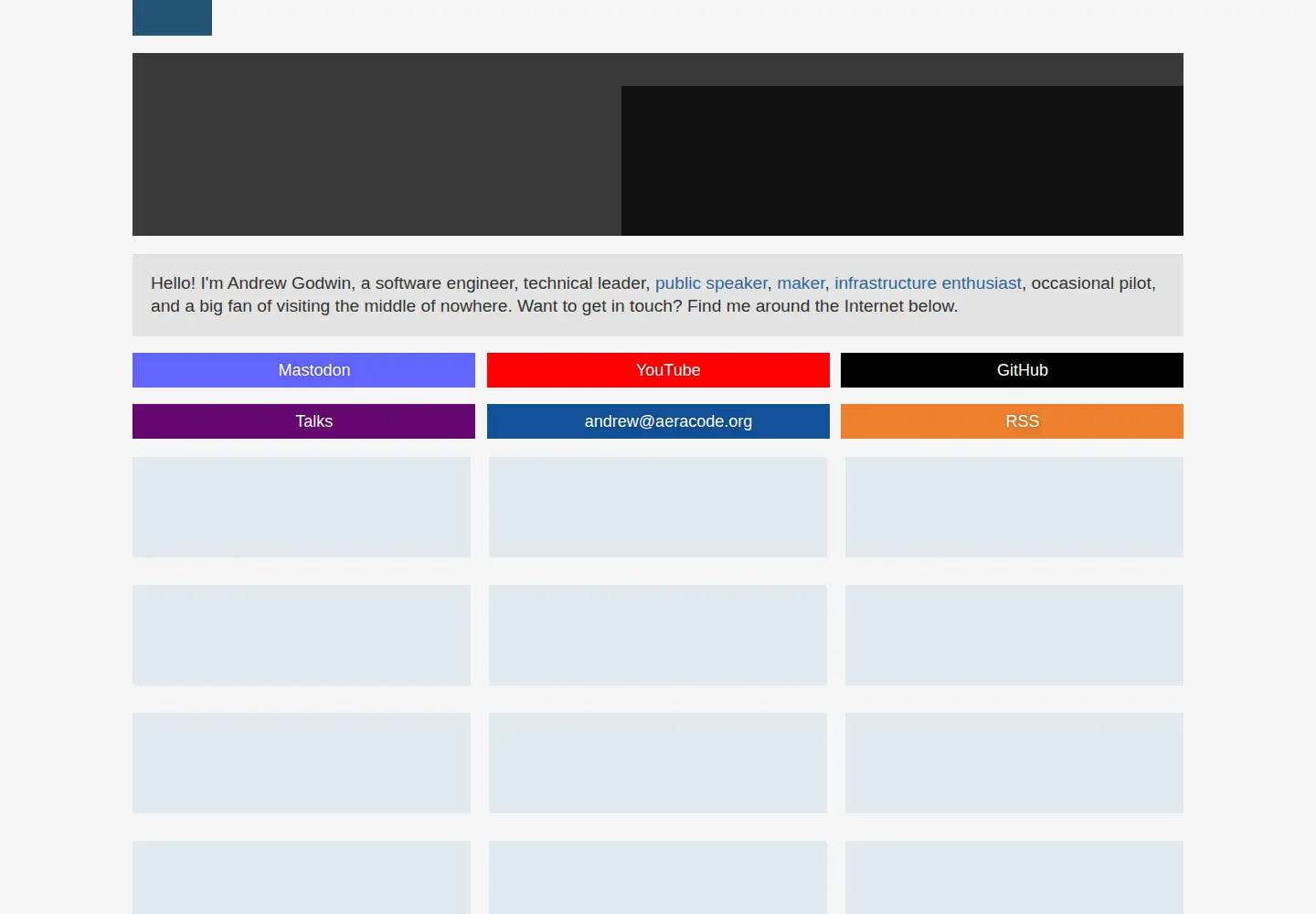 Captured homepage of aeracode.org in the current scan