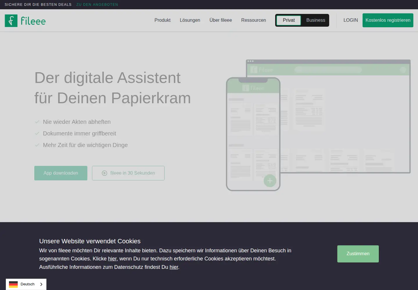 Screenshot of fileee.com