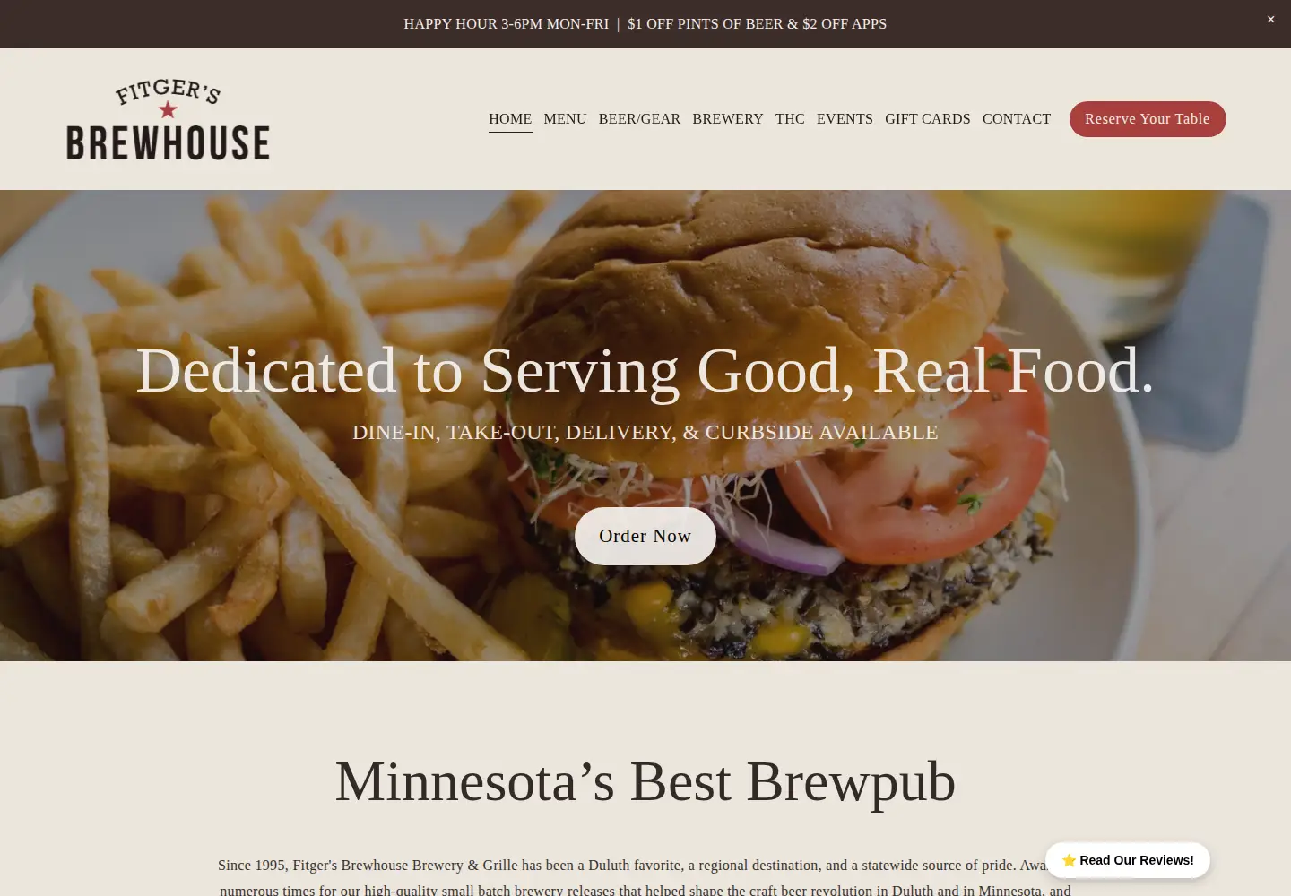 Screenshot of fitgersbrewhouse.com