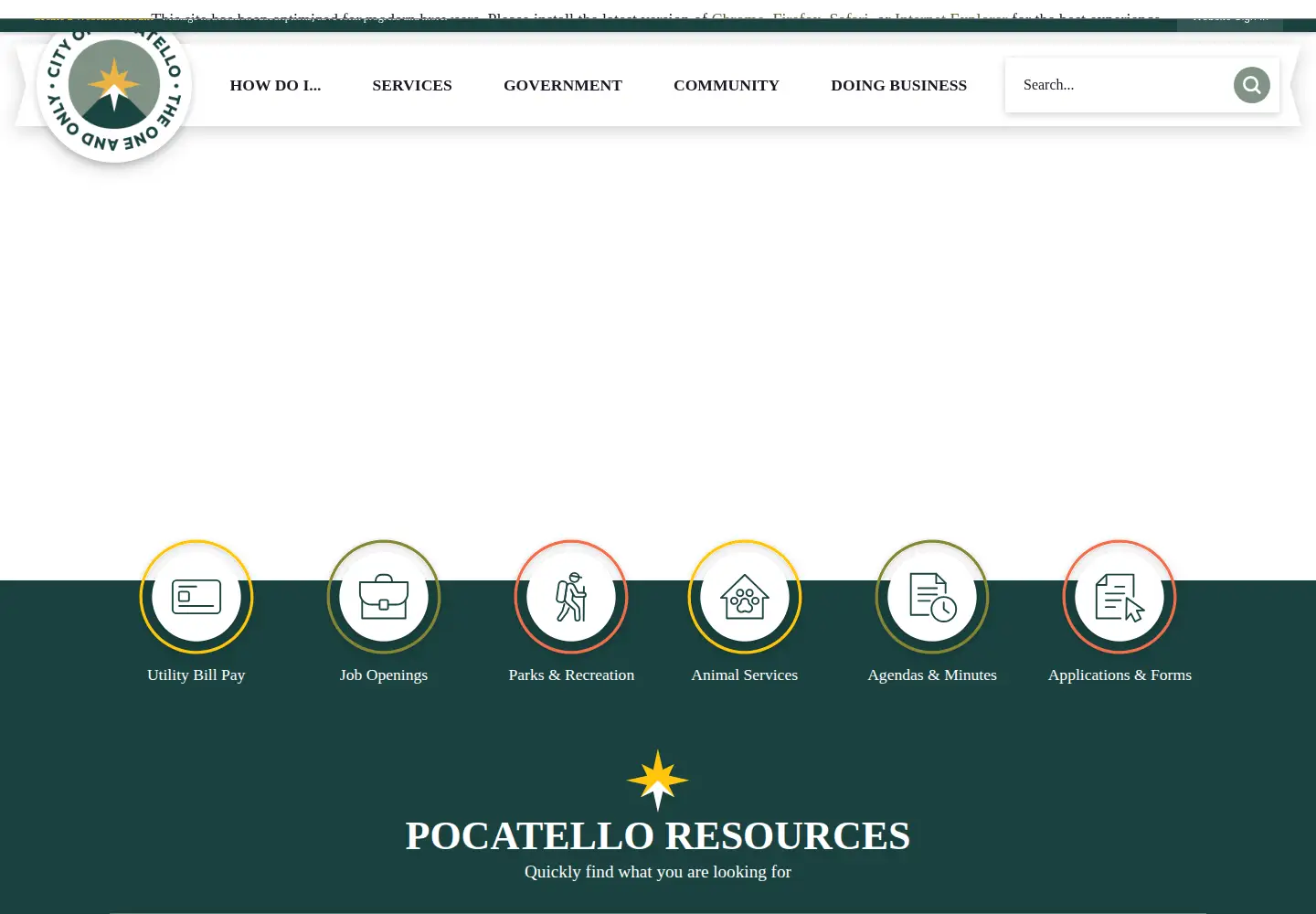 Screenshot of pocatello.gov