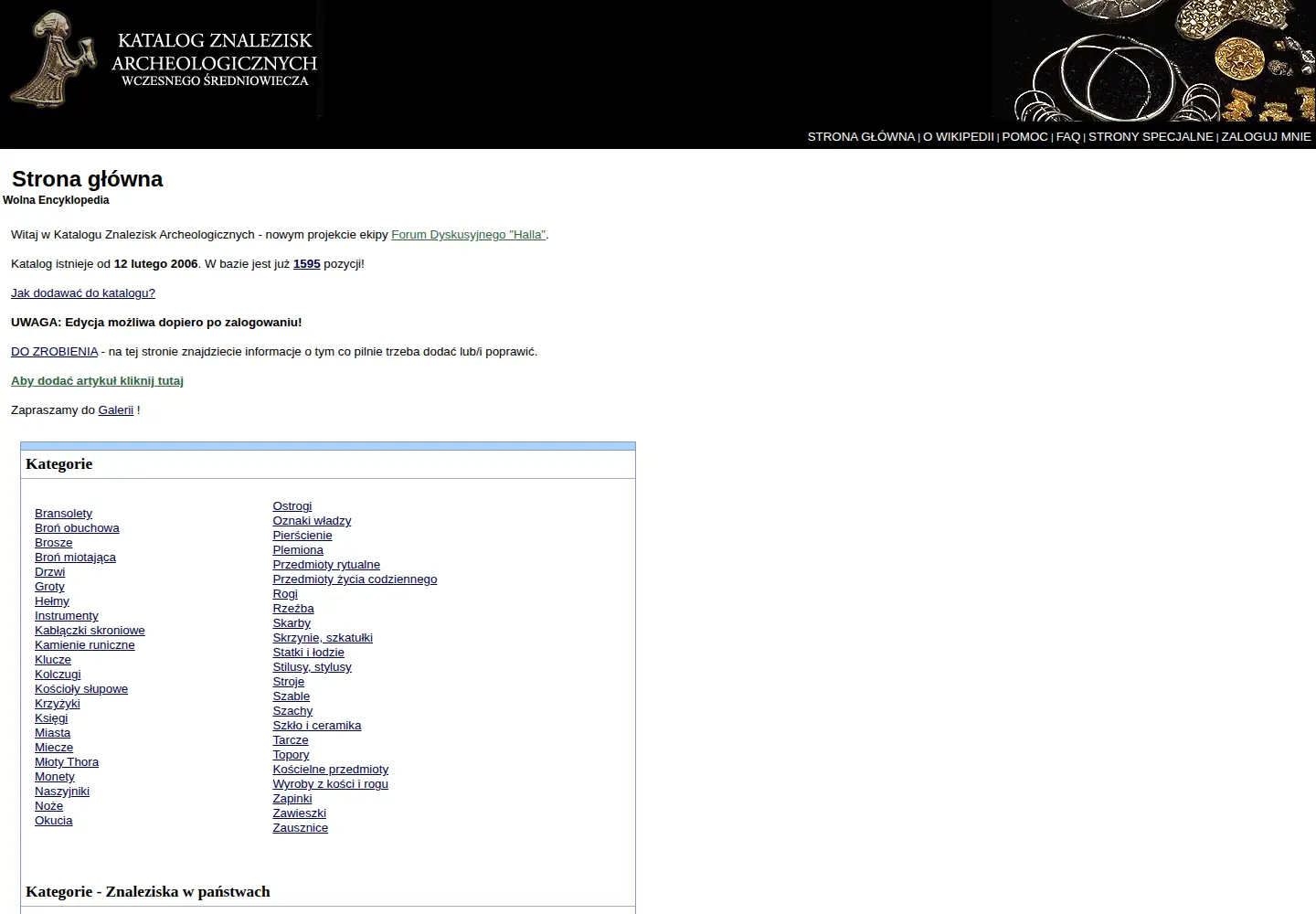 Captured homepage of znaleziska.org in the current scan