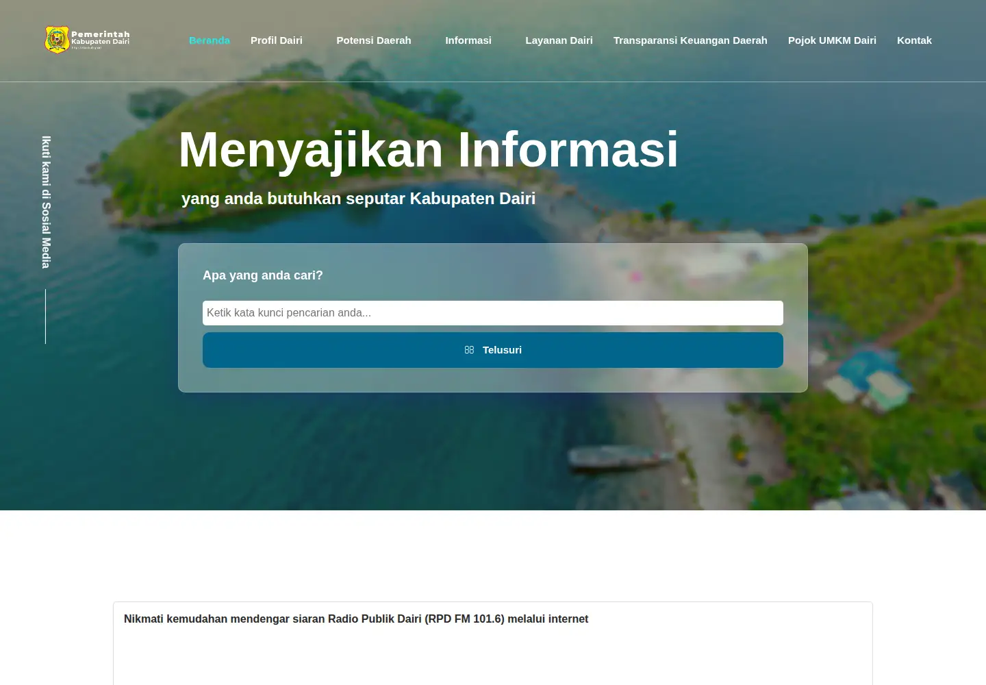 Screenshot of dairikab.go.id