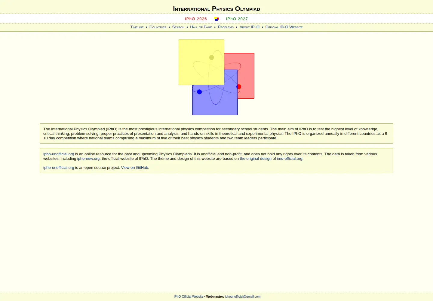 Screenshot of ipho-unofficial.org