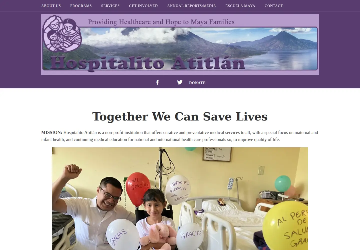 Captured homepage of hospitalitoatitlan.org in the current scan
