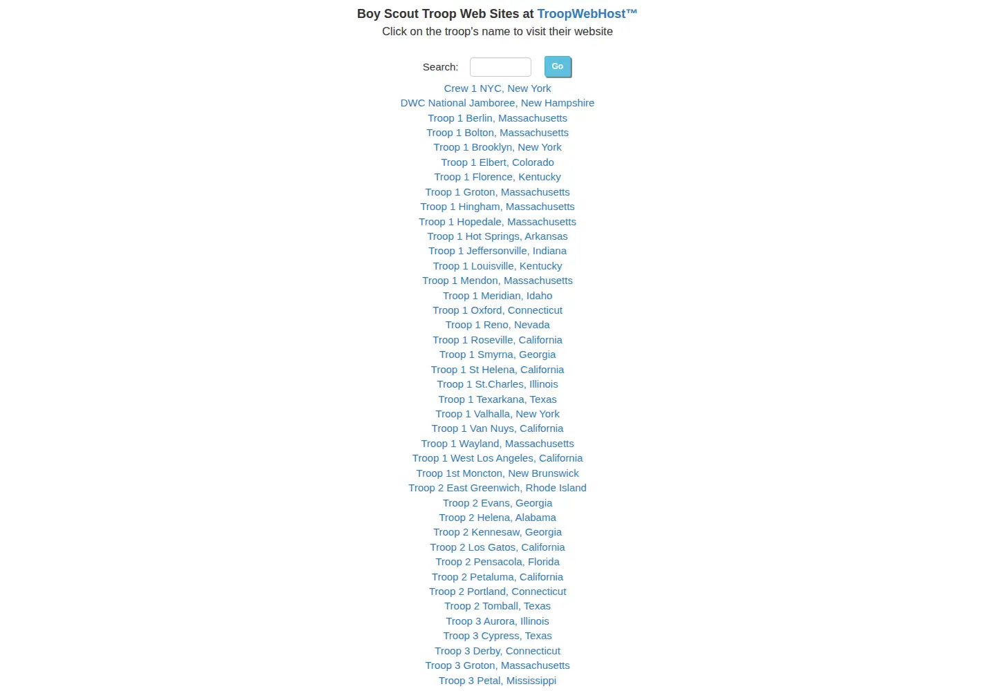 Screenshot of troopwebhost.org