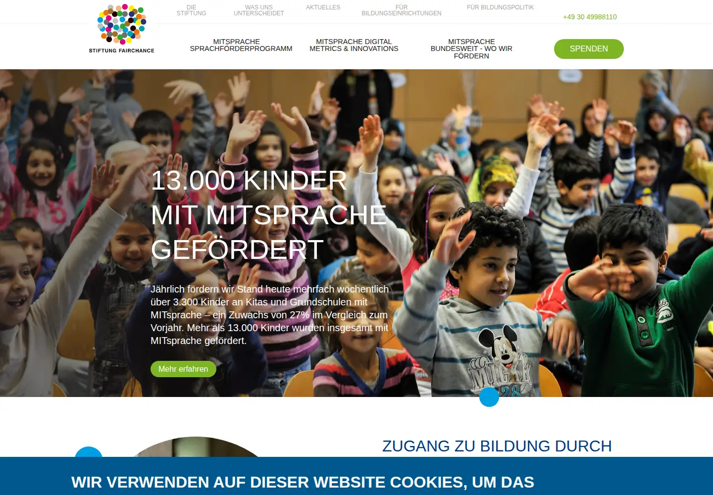 Captured homepage of stiftung-fairchance.org in the current scan
