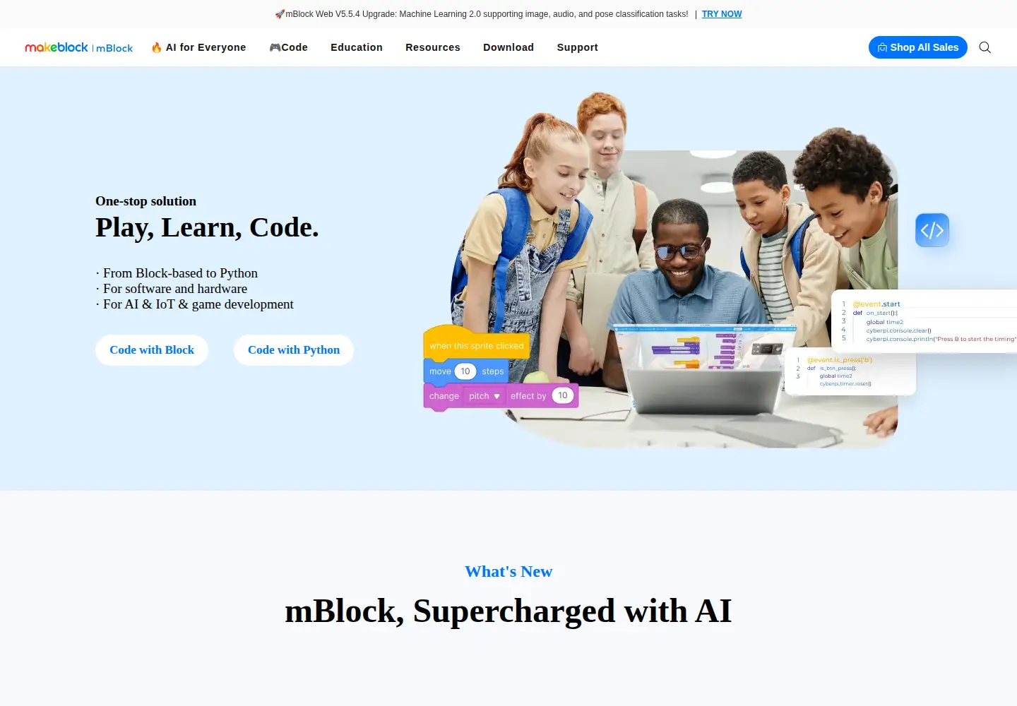 Screenshot of mblock.cc