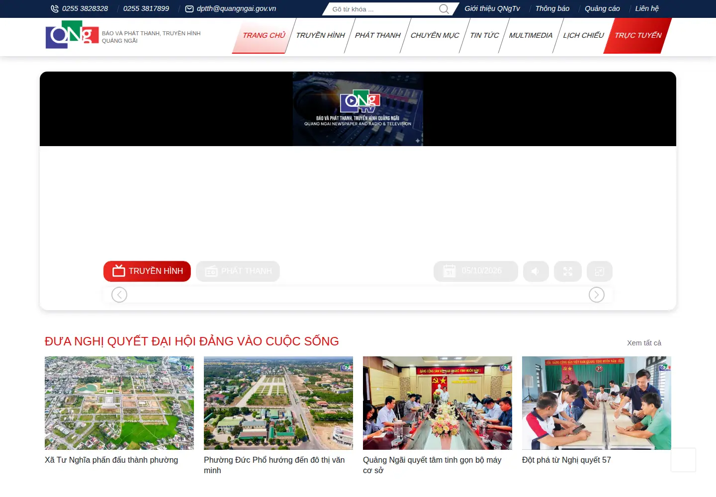 Screenshot of quangngaitv.vn