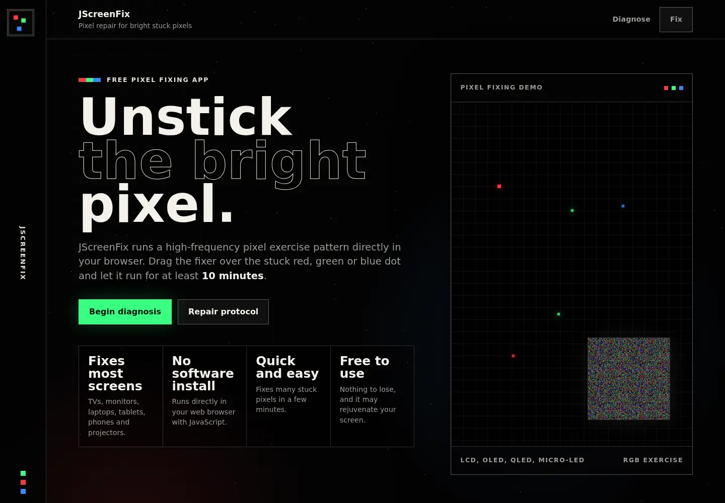 Screenshot of jscreenfix.com