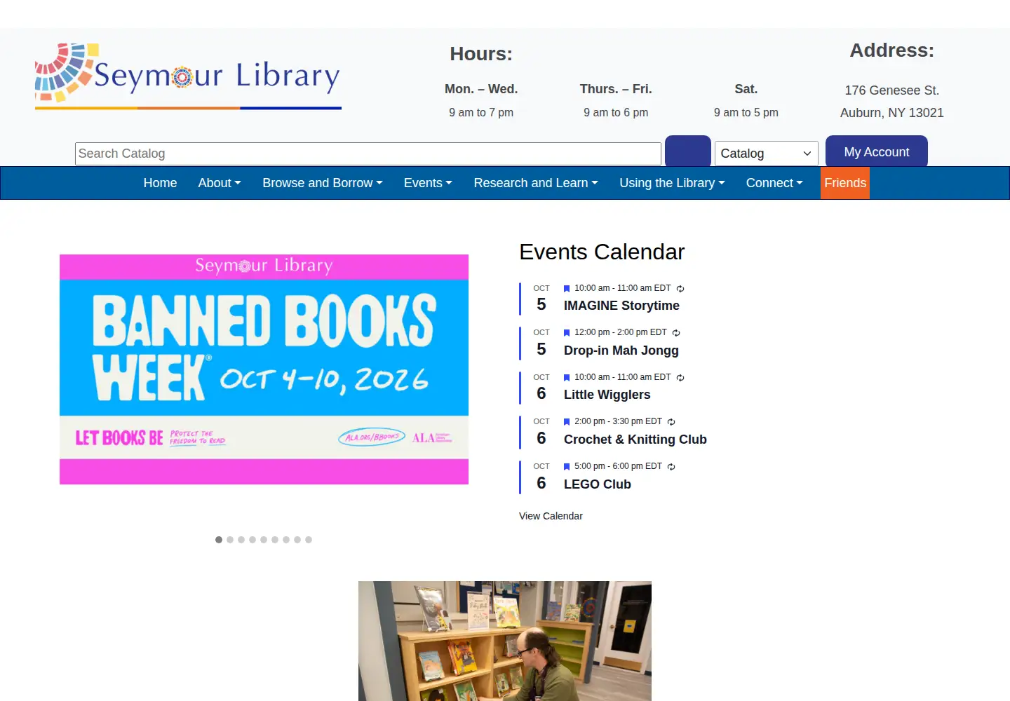 Screenshot of seymourlibrary.org