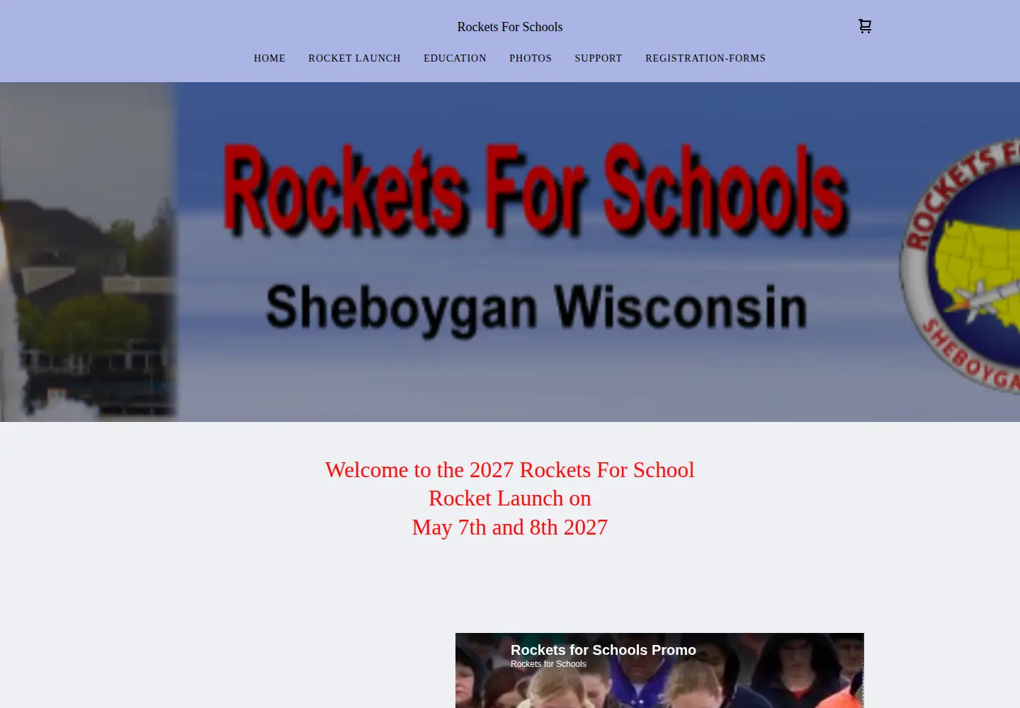Captured homepage of rockets4schools.org in the current scan