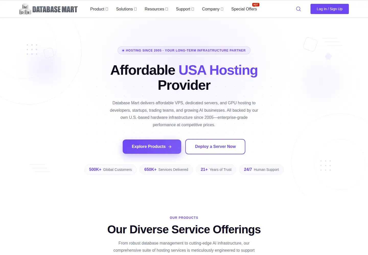 Captured homepage of databasemart.com in the current scan