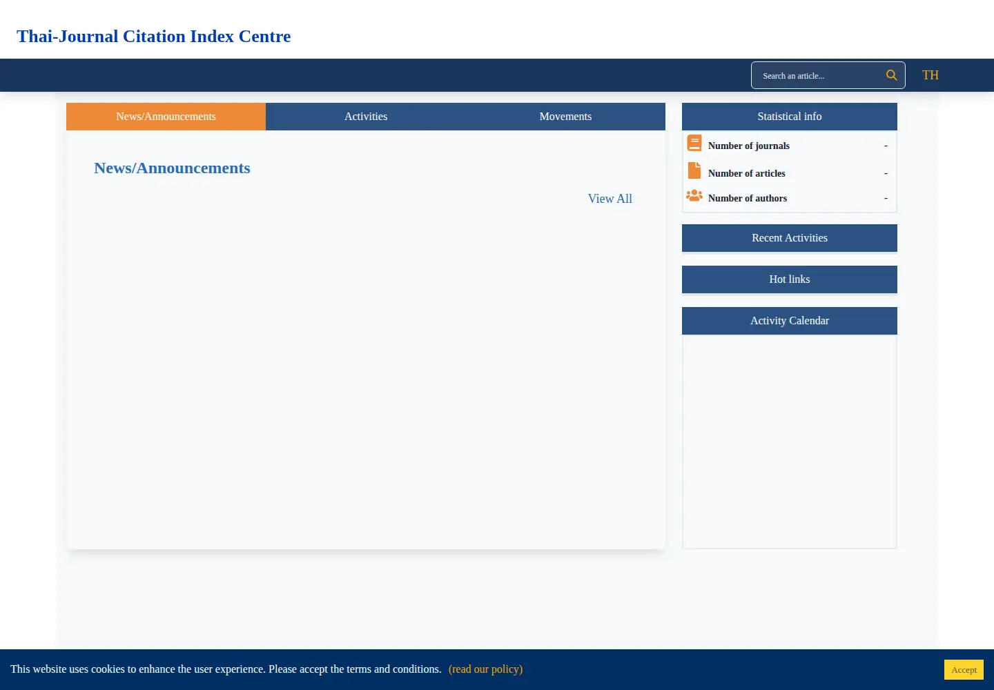 Captured homepage of tci-thailand.org in the current scan