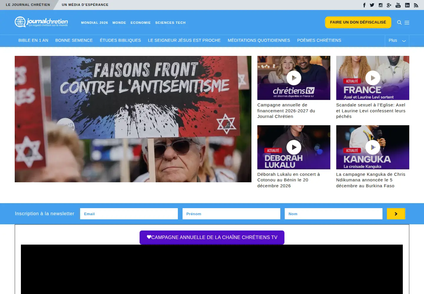 Screenshot of chretiens.info