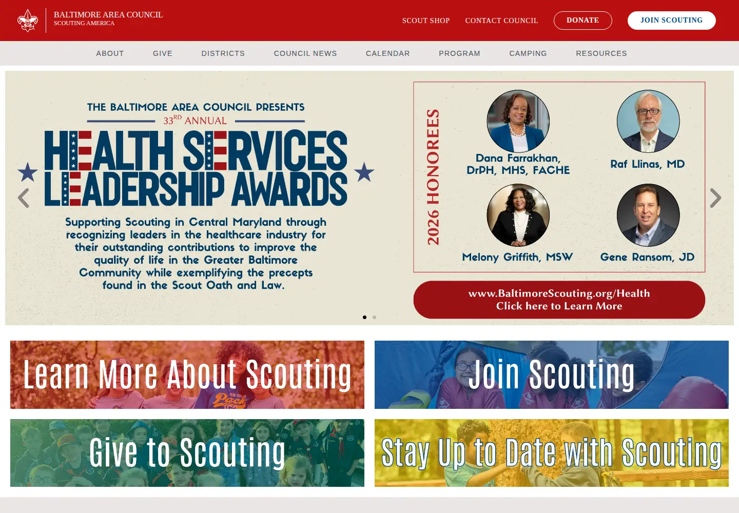 Captured homepage of baltimorebsa.org in the current scan