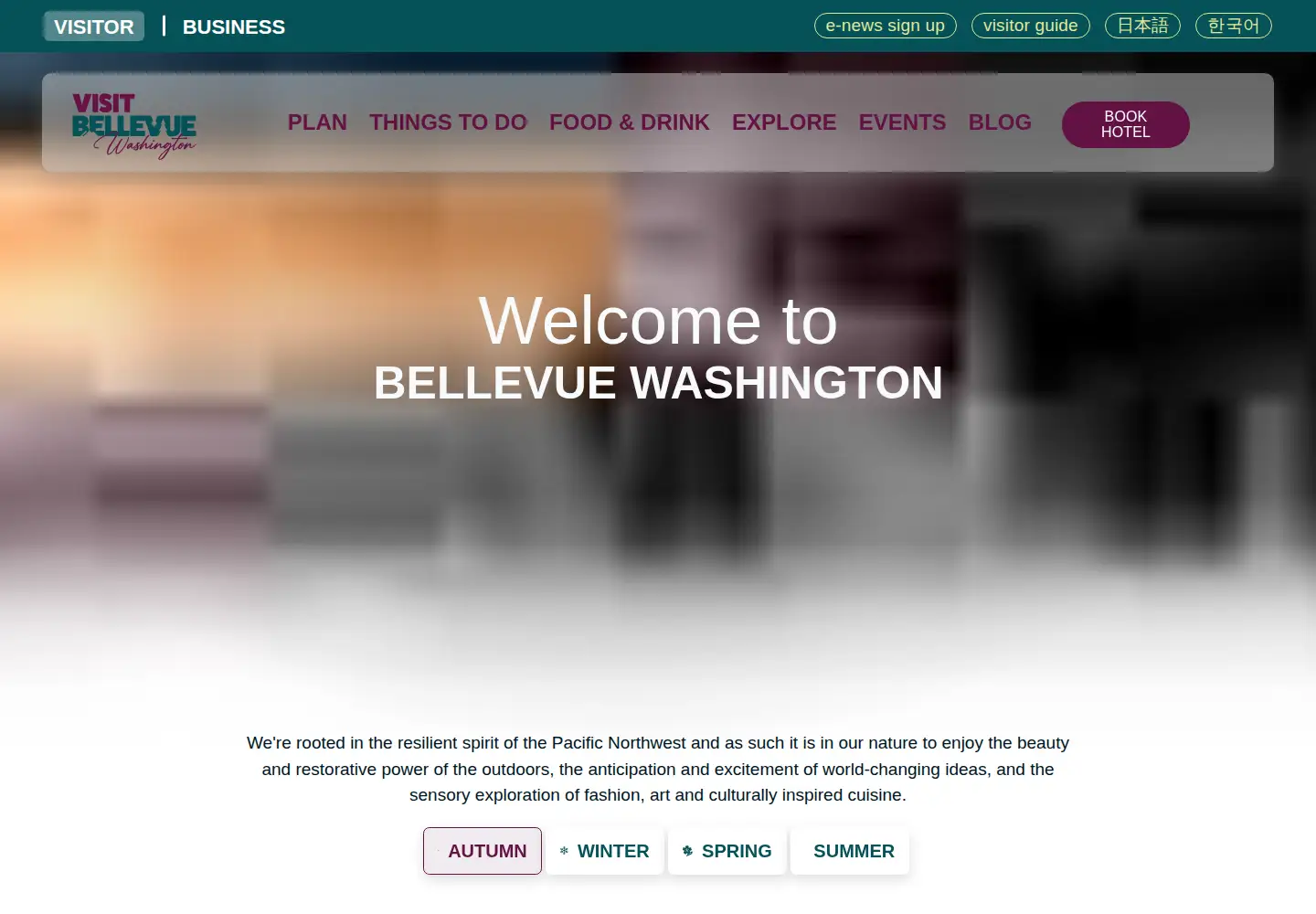 Screenshot of visitbellevuewa.com