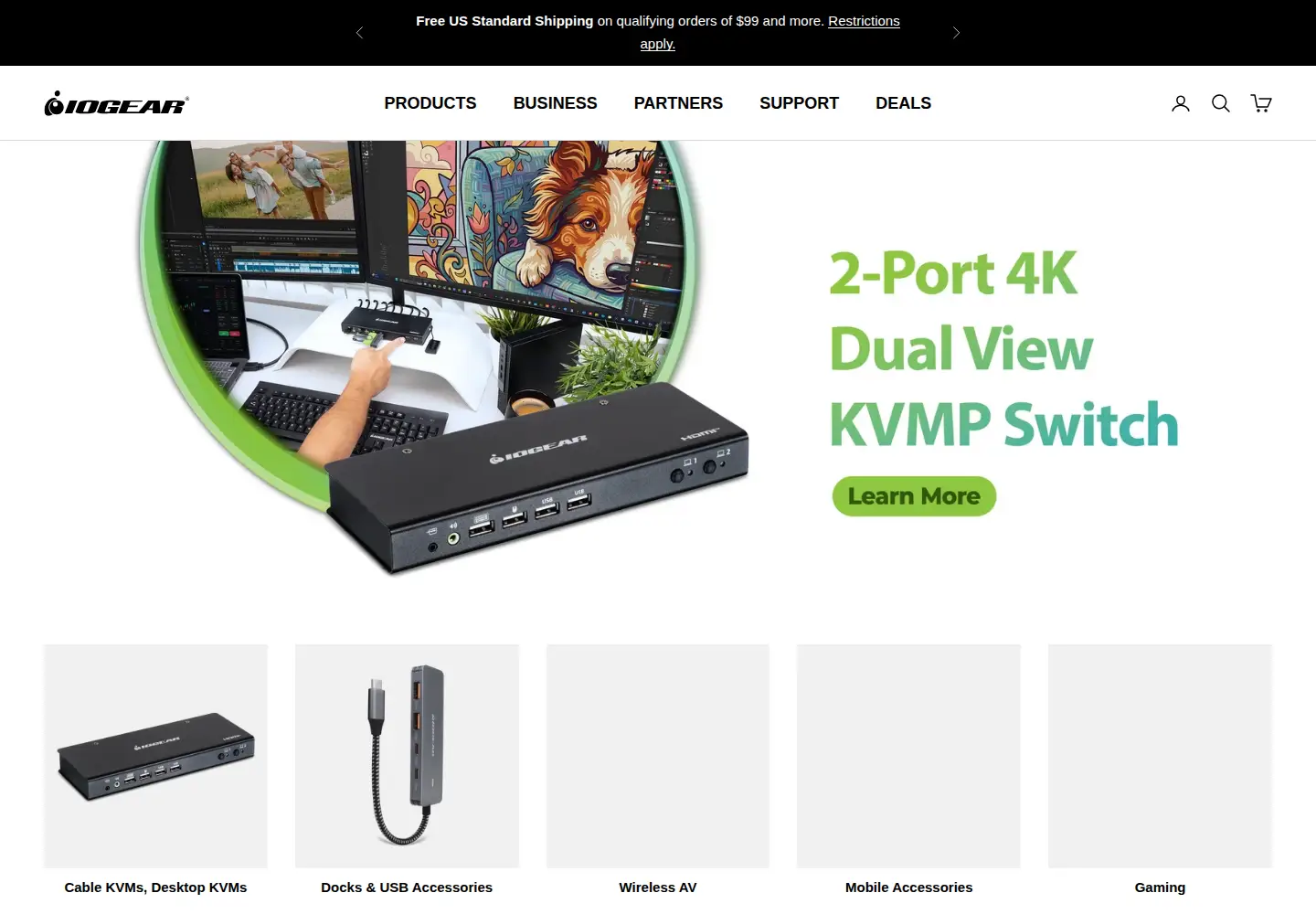 Captured homepage of iogear.com in the current scan