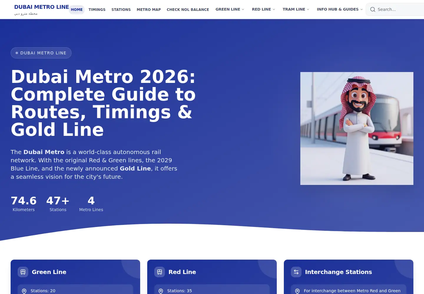 Captured homepage of dubaimetrolineae.com in the current scan