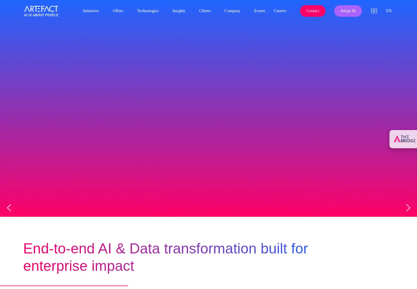Screenshot of artefact.com