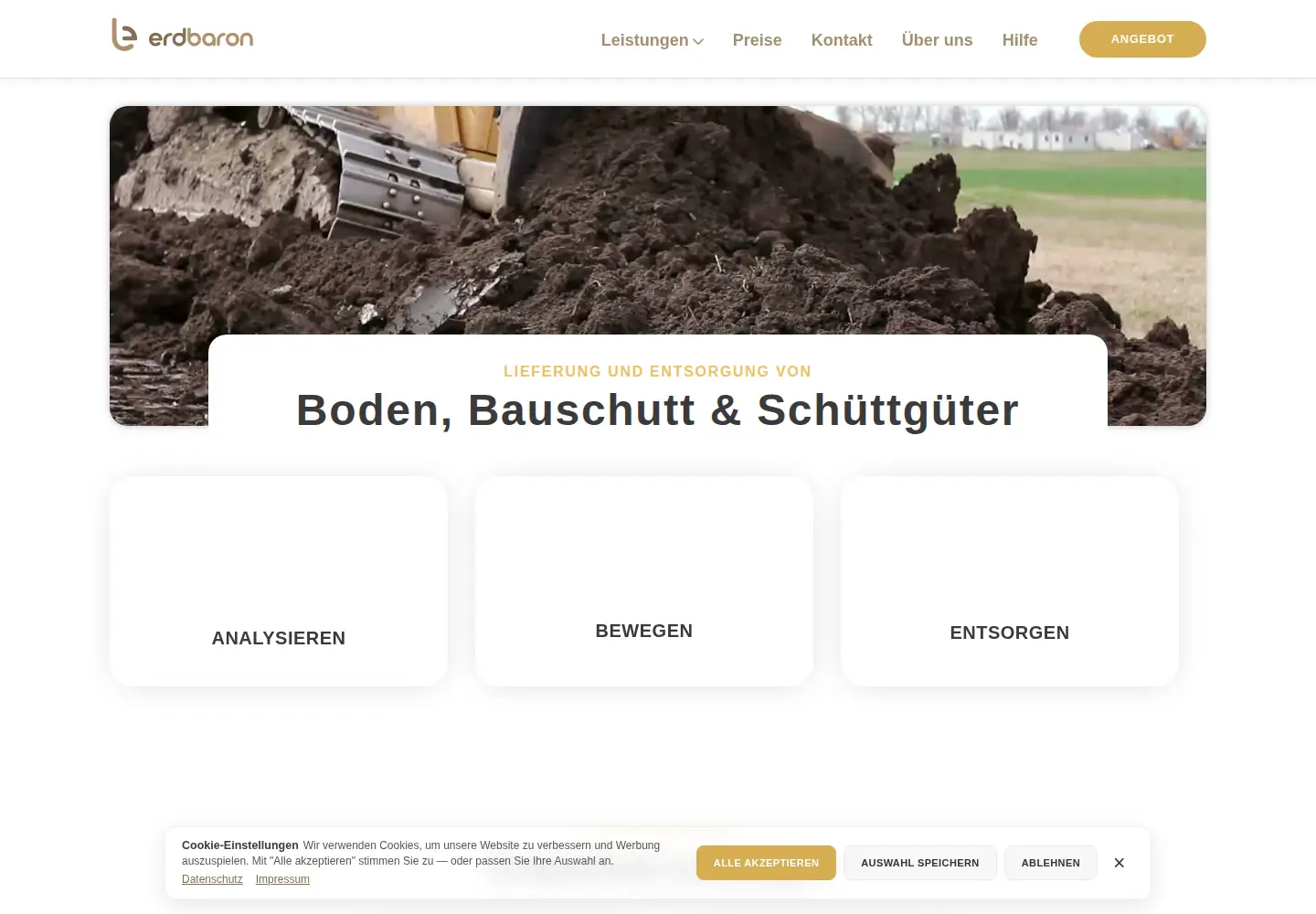 Screenshot of erdbaron.com